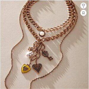 Free People NWT Tate Layer Boho Necklace Gold Tone